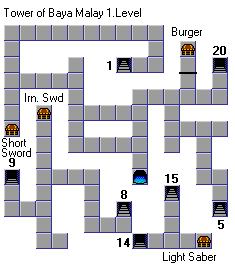 Tower of Baya Malay level 1 map